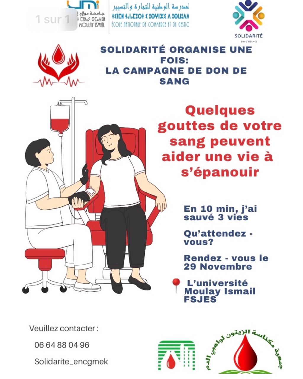 Le don de sang,« un acte de solidarité »