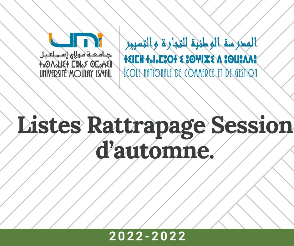 Listes Rattrapage Session d’automne 2022-2022